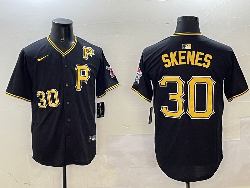 Men Pittsburgh Pirates #30 Skenes Black Game 2025 Nike MLB Jersey style 2->pittsburgh pirates->MLB Jersey